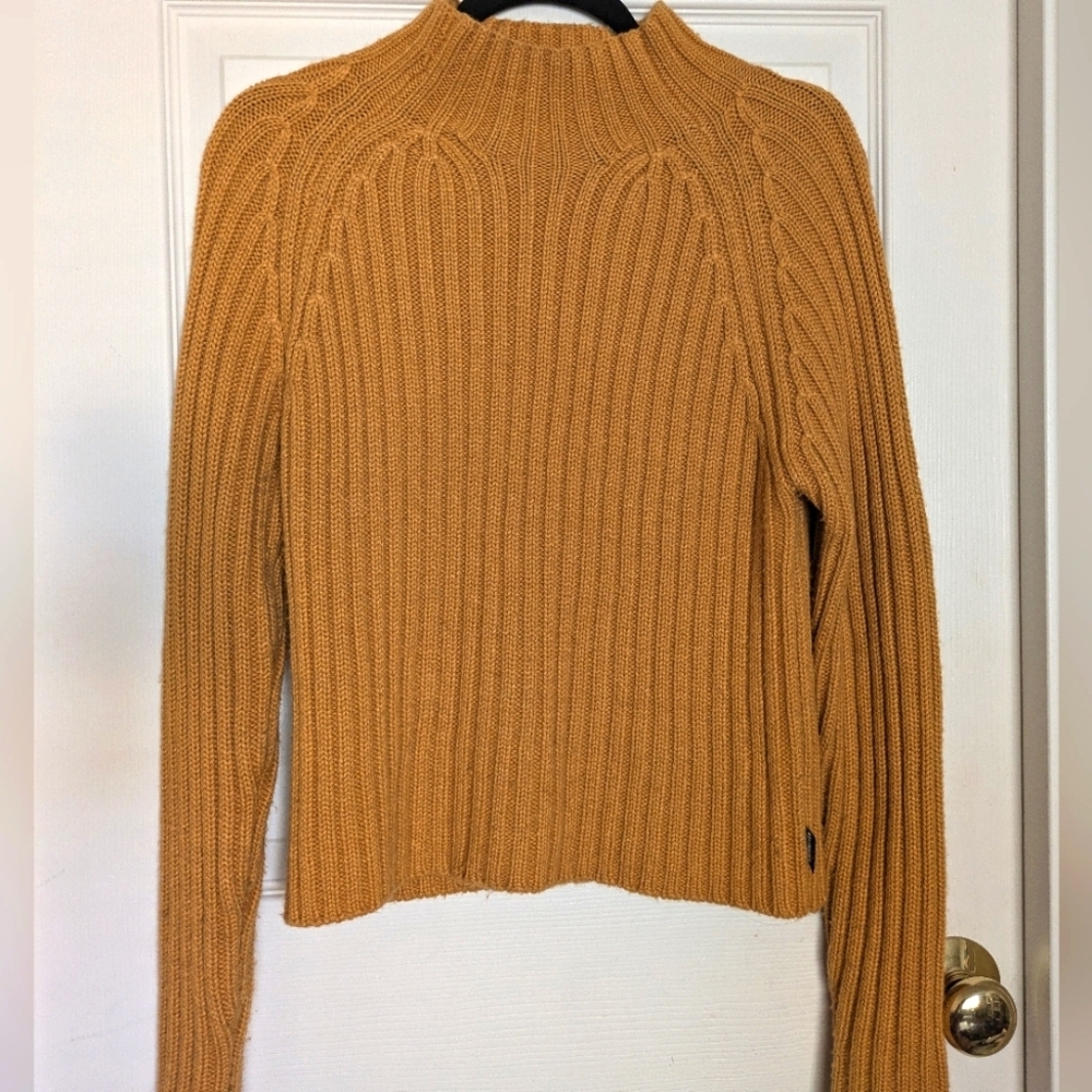 Obermeyer Mustard Yellow Ribbed Cowl Sweater